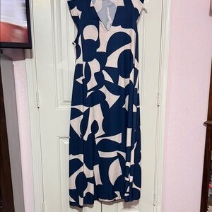Elegant Navy and White Women's Dress